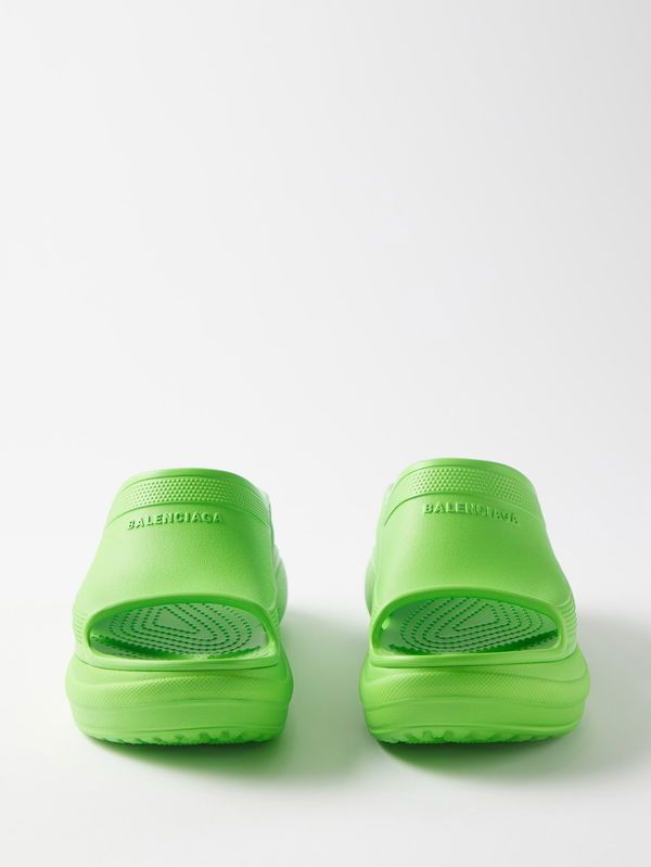 Balenciaga Pool Crocs Slides Sandals in Green Size US 6 / EU 39 - 2 Thumbnail