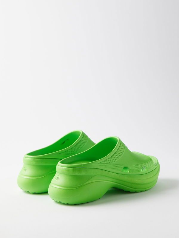 Balenciaga Pool Crocs Slides Sandals in Green Size US 11 / EU 44 - 3 Thumbnail