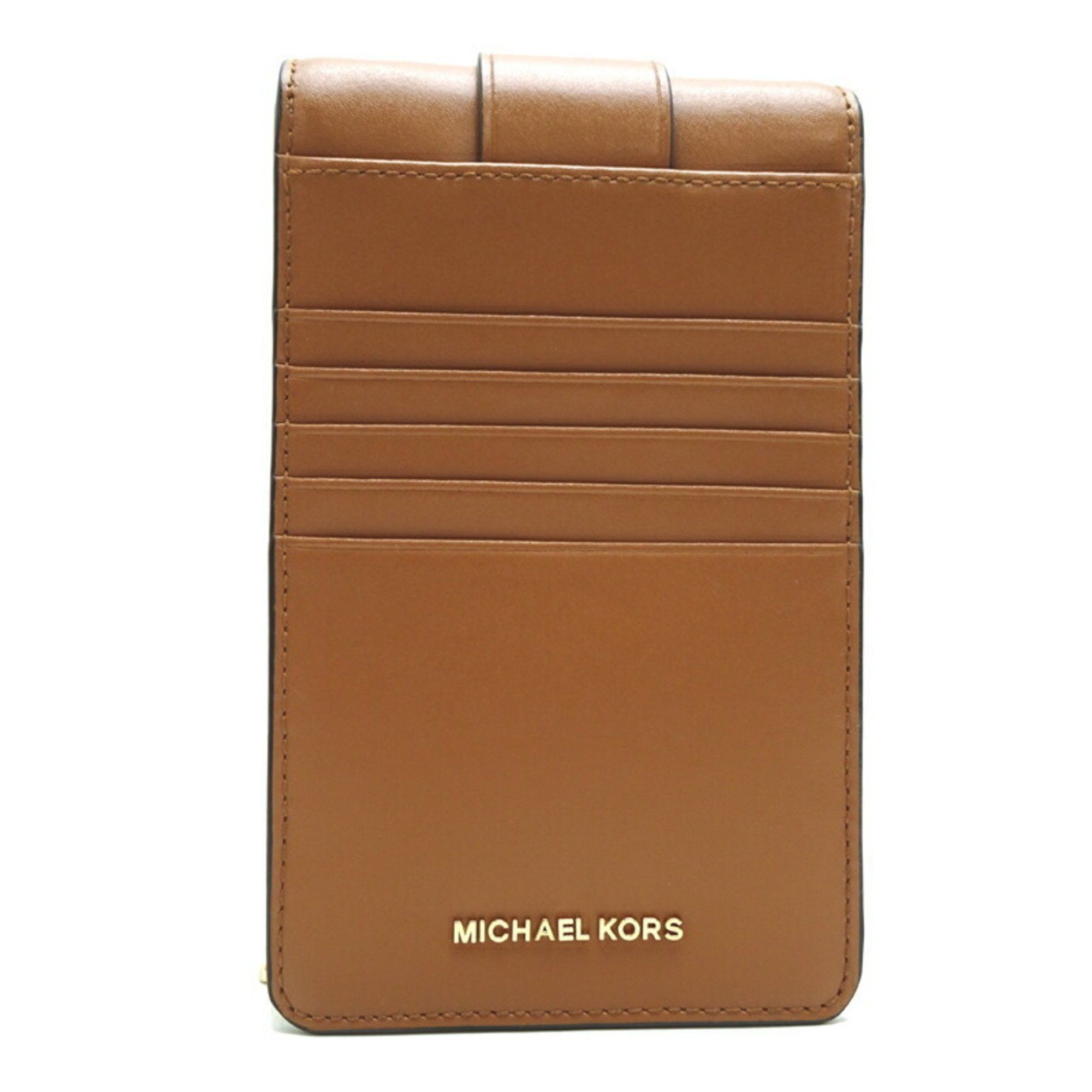 Michael Kors Michael Kors Phone Case Chain Shoulder Bag Women's 32SOG00C5B Leather White/Brown Size ONE SIZE - 2 Thumbnail