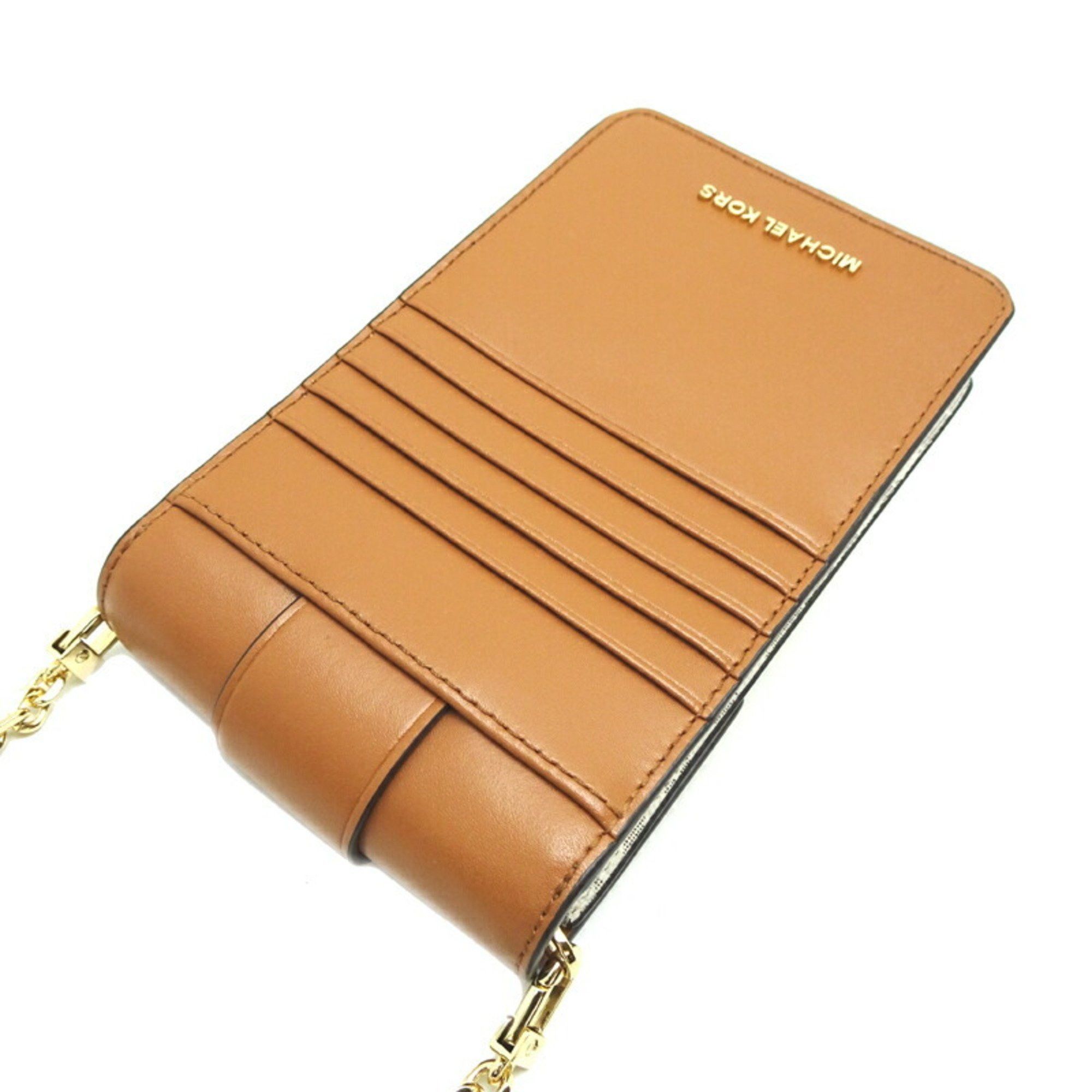 Michael Kors Michael Kors Phone Case Chain Shoulder Bag Women's 32SOG00C5B Leather White/Brown Size ONE SIZE - 4 Thumbnail