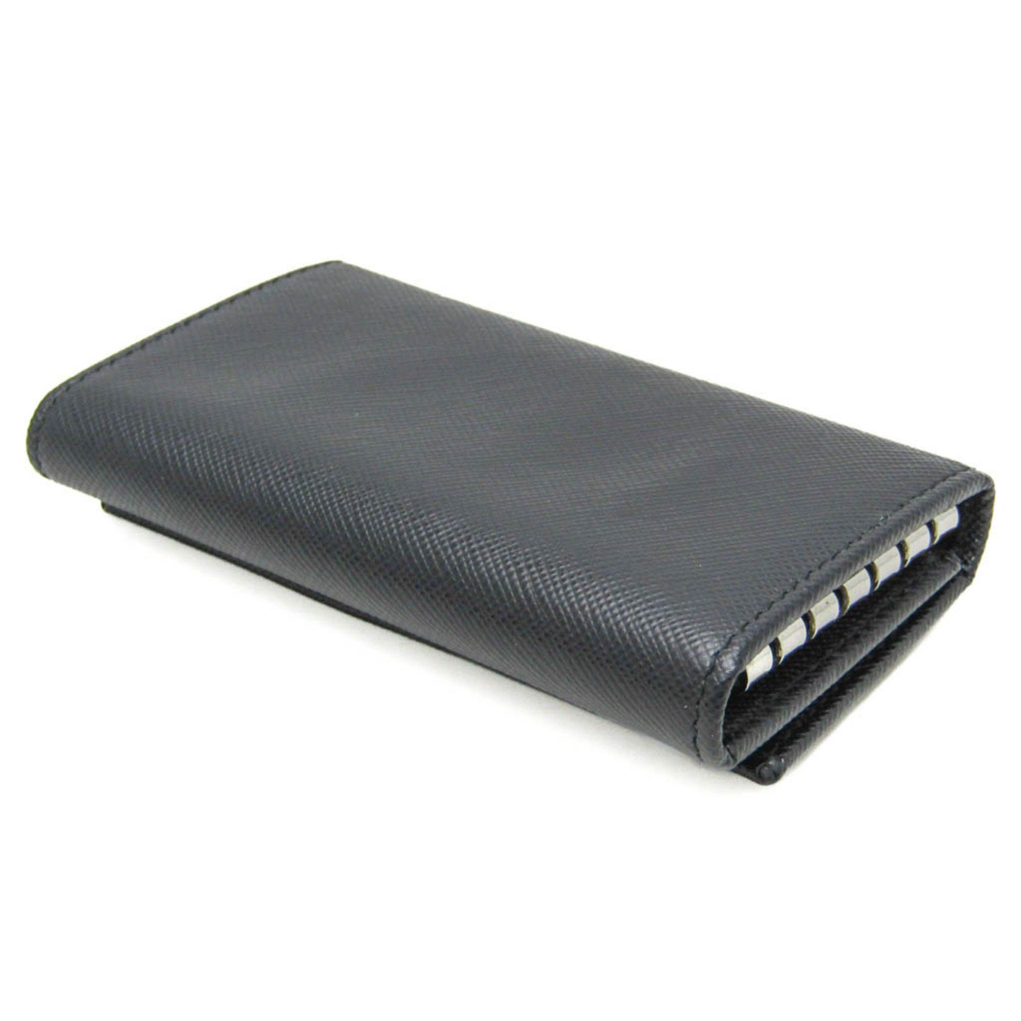 Prada Prada Saffiano 2M0025 Men,Women Leather Key Case Black Size ONE SIZE - 2 Thumbnail