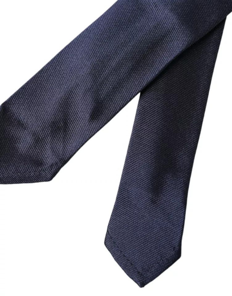 Dolce & Gabbana Dark Blue Silk Skinny Adjustable Men's Tie Size ONE SIZE - 4 Thumbnail