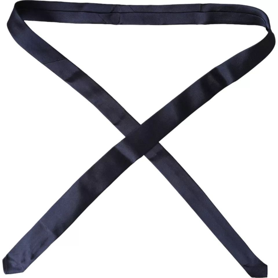 Dolce & Gabbana Dark Blue Silk Skinny Adjustable Men's Tie Size ONE SIZE - 2 Thumbnail