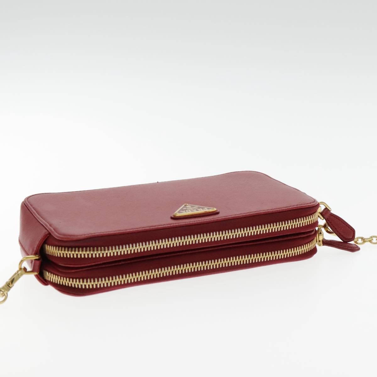 Prada Saffiano Red Calfskin Shoulder Bag (Pre-Owned) Size ONE SIZE - 13 Thumbnail