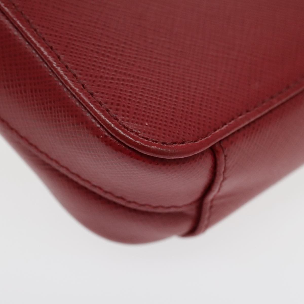 Prada Saffiano Red Calfskin Shoulder Bag (Pre-Owned) Size ONE SIZE - 7 Thumbnail