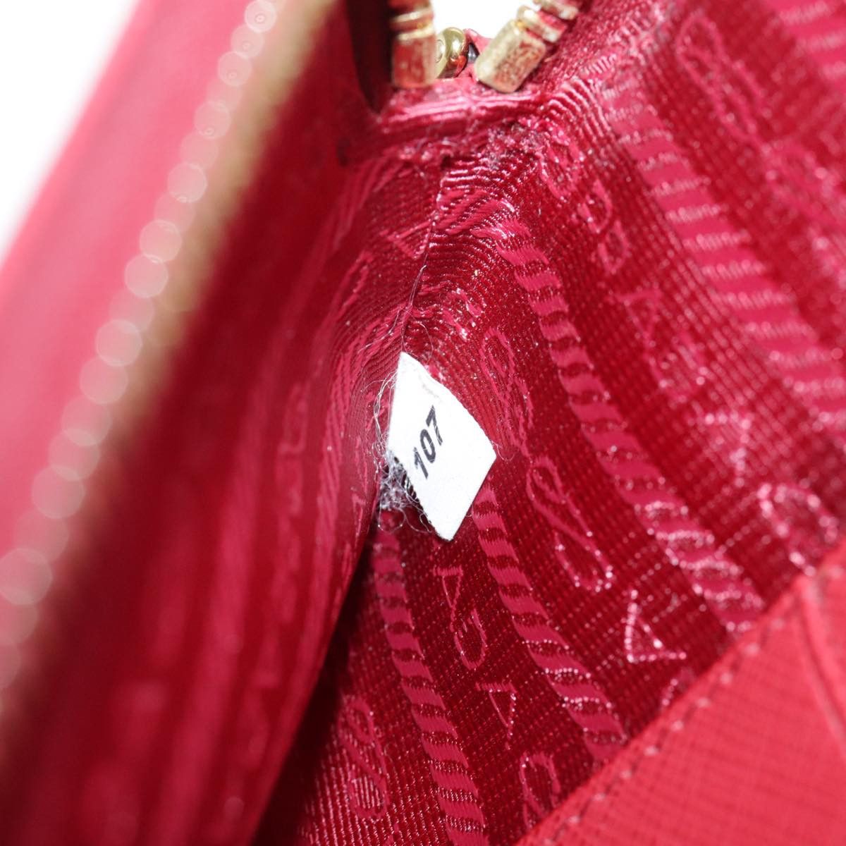 Prada Saffiano Red Calfskin Shoulder Bag (Pre-Owned) Size ONE SIZE - 17 Thumbnail
