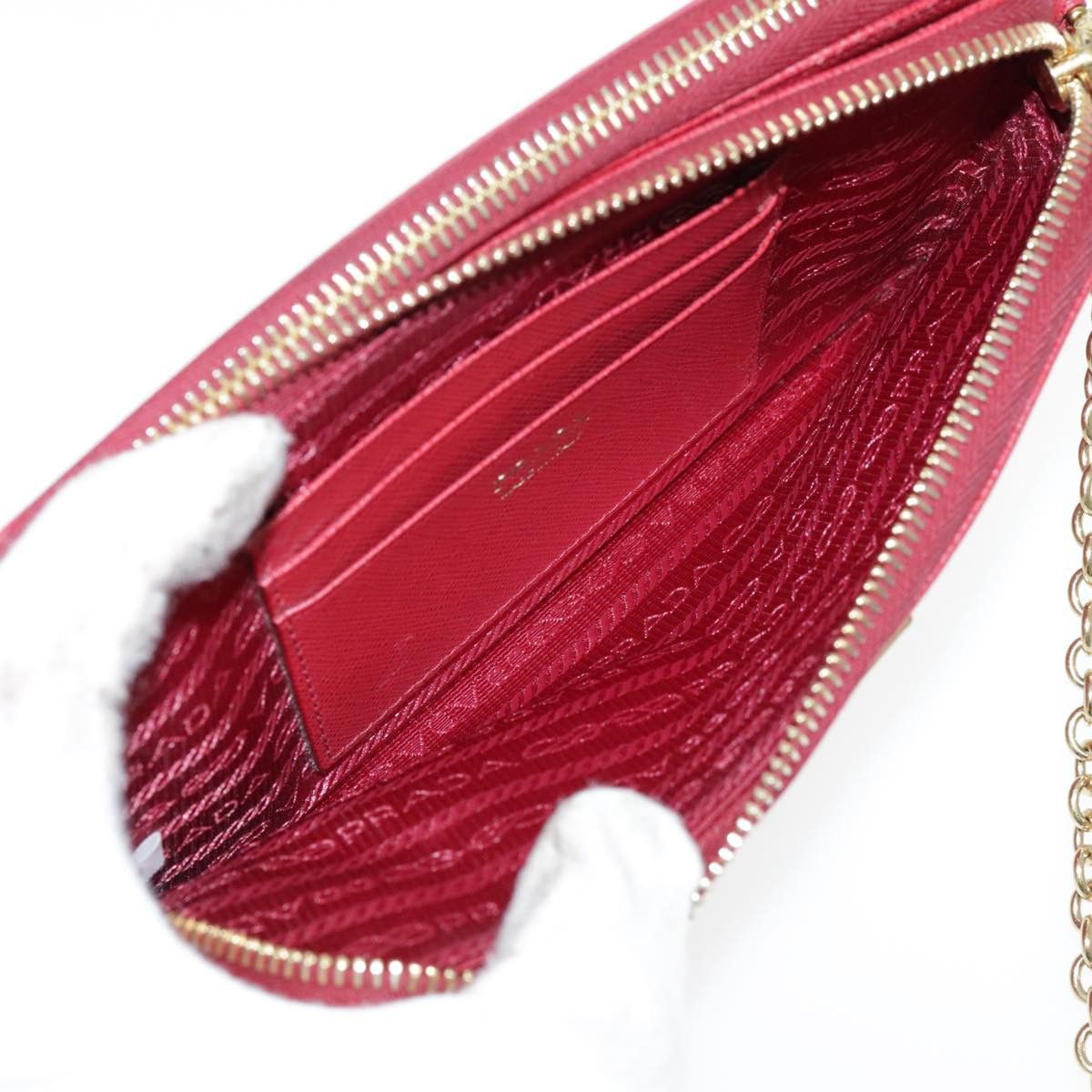 Prada Saffiano Red Calfskin Shoulder Bag (Pre-Owned) Size ONE SIZE - 14 Thumbnail