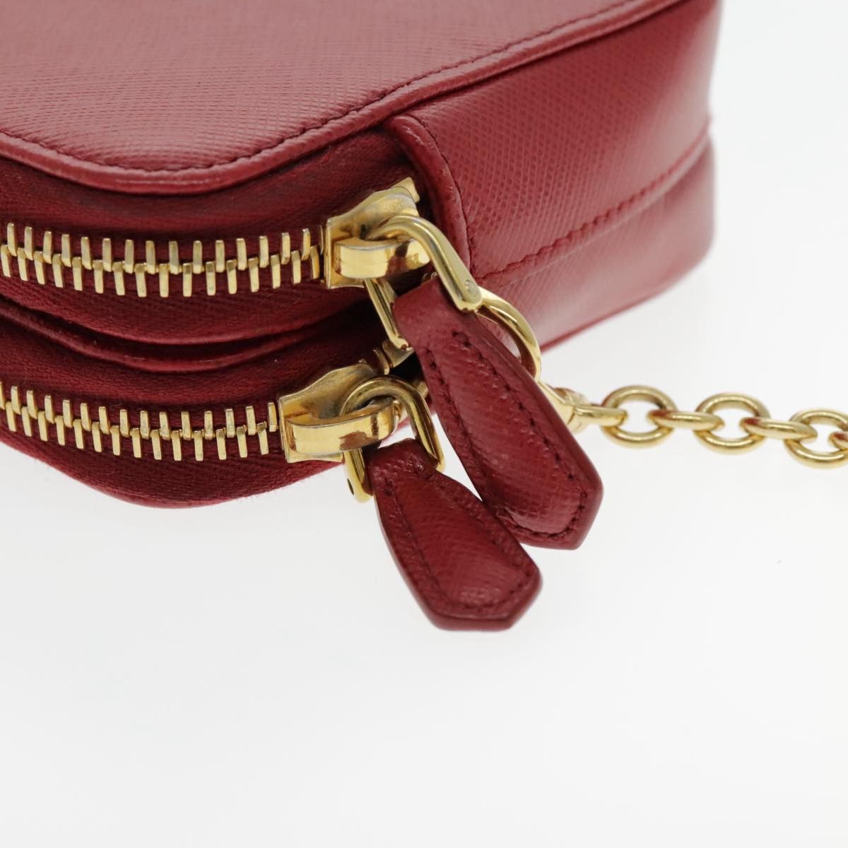 Prada Saffiano Red Calfskin Shoulder Bag (Pre-Owned) Size ONE SIZE - 12 Thumbnail