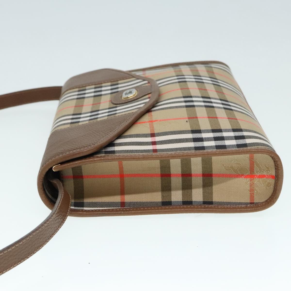 Burberry Nova Check Beige Canvas Shoulder Bag (Pre-Owned) Size ONE SIZE - 4 Thumbnail