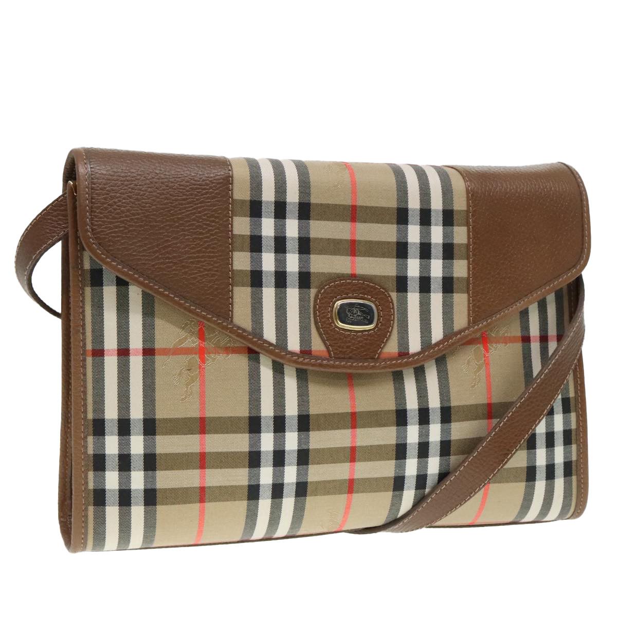 Burberry Nova Check Beige Canvas Shoulder Bag (Pre-Owned) Size ONE SIZE - 14 Thumbnail