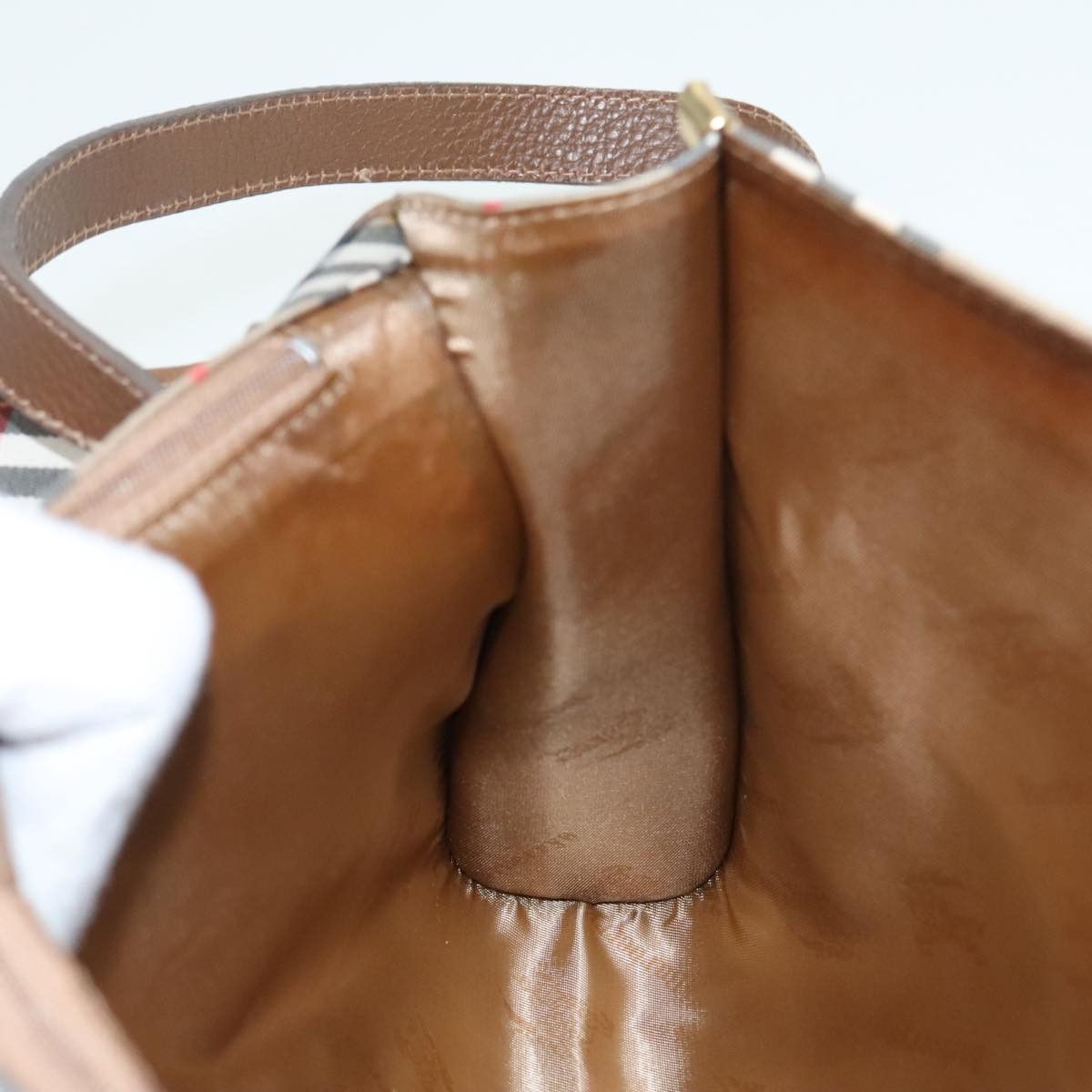 Burberry Nova Check Beige Canvas Shoulder Bag (Pre-Owned) Size ONE SIZE - 19 Thumbnail