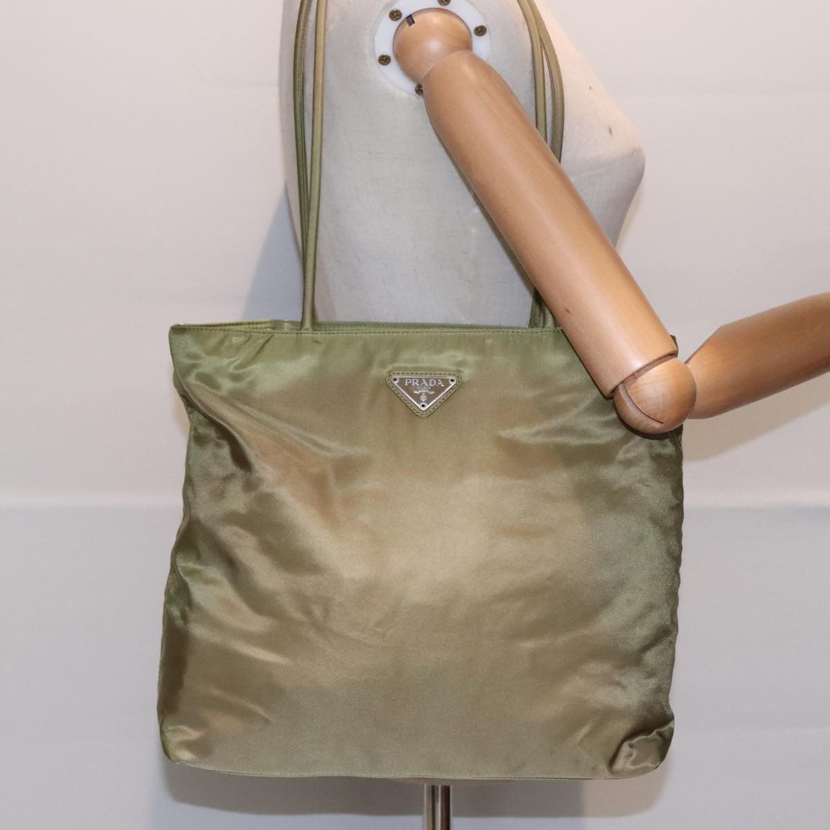 Prada Tessuto Green Synthetic Tote Bag (Pre-Owned) Size ONE SIZE - 11 Thumbnail