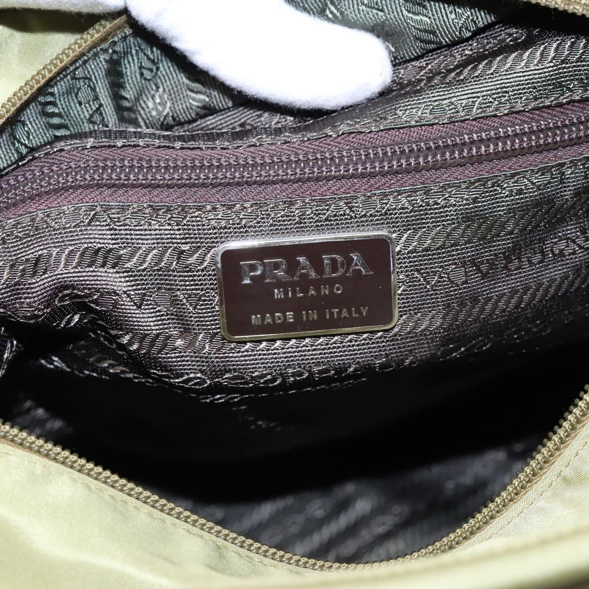 Prada Tessuto Green Synthetic Tote Bag (Pre-Owned) Size ONE SIZE - 9 Thumbnail