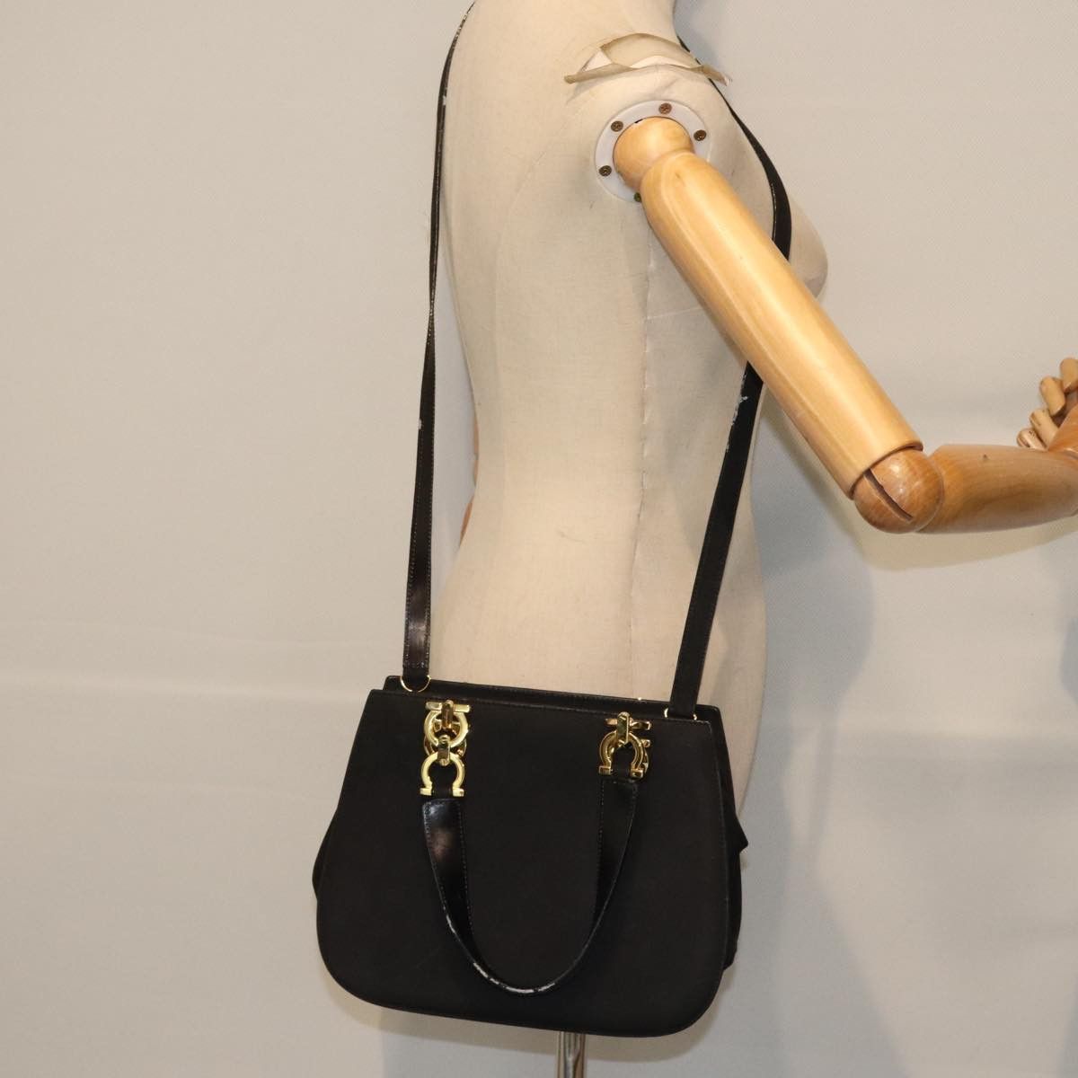 Salvatore Ferragamo Gancini Black Suede Handbag (Pre-Owned) Size ONE SIZE - 14 Thumbnail