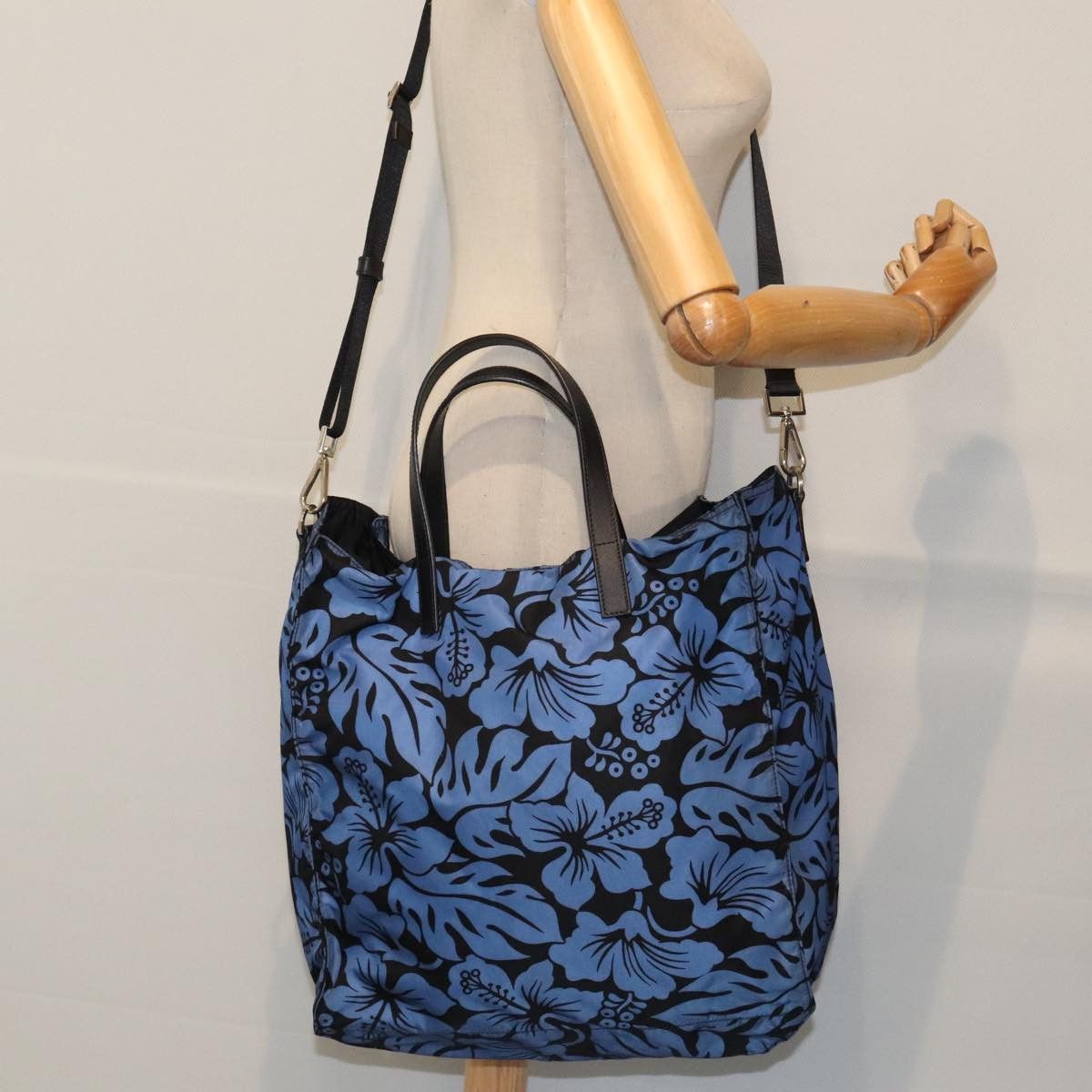 Prada Blue Synthetic Tote Bag (Pre-Owned) Size ONE SIZE - 16 Thumbnail