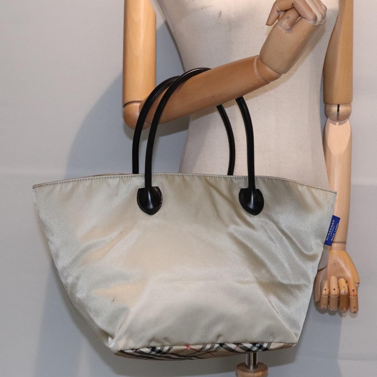 Burberry Nova Check Beige Canvas Tote Bag (Pre-Owned) Size ONE SIZE - 15 Thumbnail