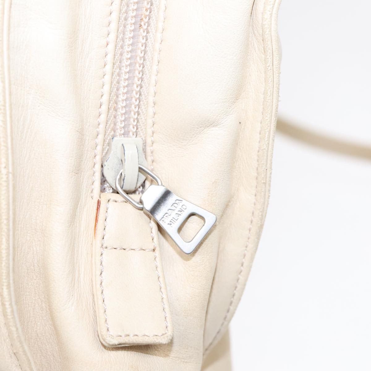 Prada Beige Leather Shoulder Bag (Pre-Owned) Size ONE SIZE - 11 Thumbnail