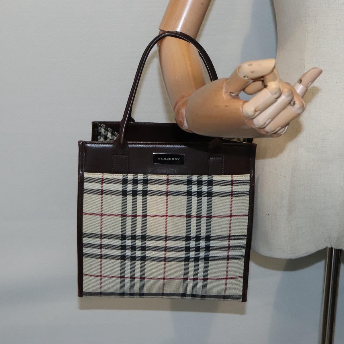 Burberry Nova Check Beige Canvas Tote Bag (Pre-Owned) Size ONE SIZE - 15 Thumbnail