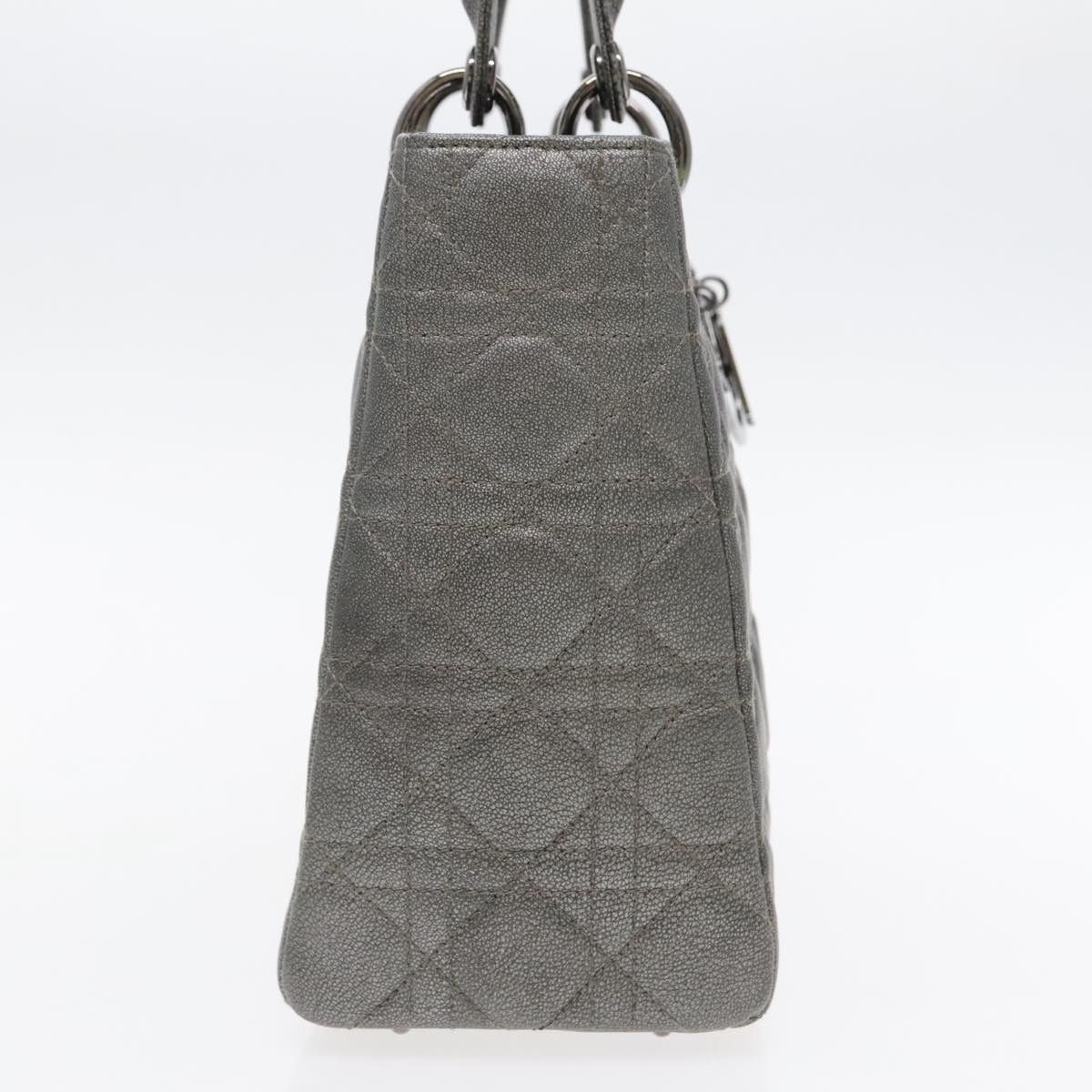 Dior Lady Silver Leather Handbag (Pre-Owned) Size ONE SIZE - 3 Thumbnail