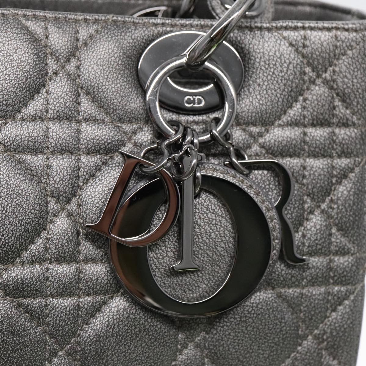 Dior Lady Silver Leather Handbag (Pre-Owned) Size ONE SIZE - 15 Thumbnail