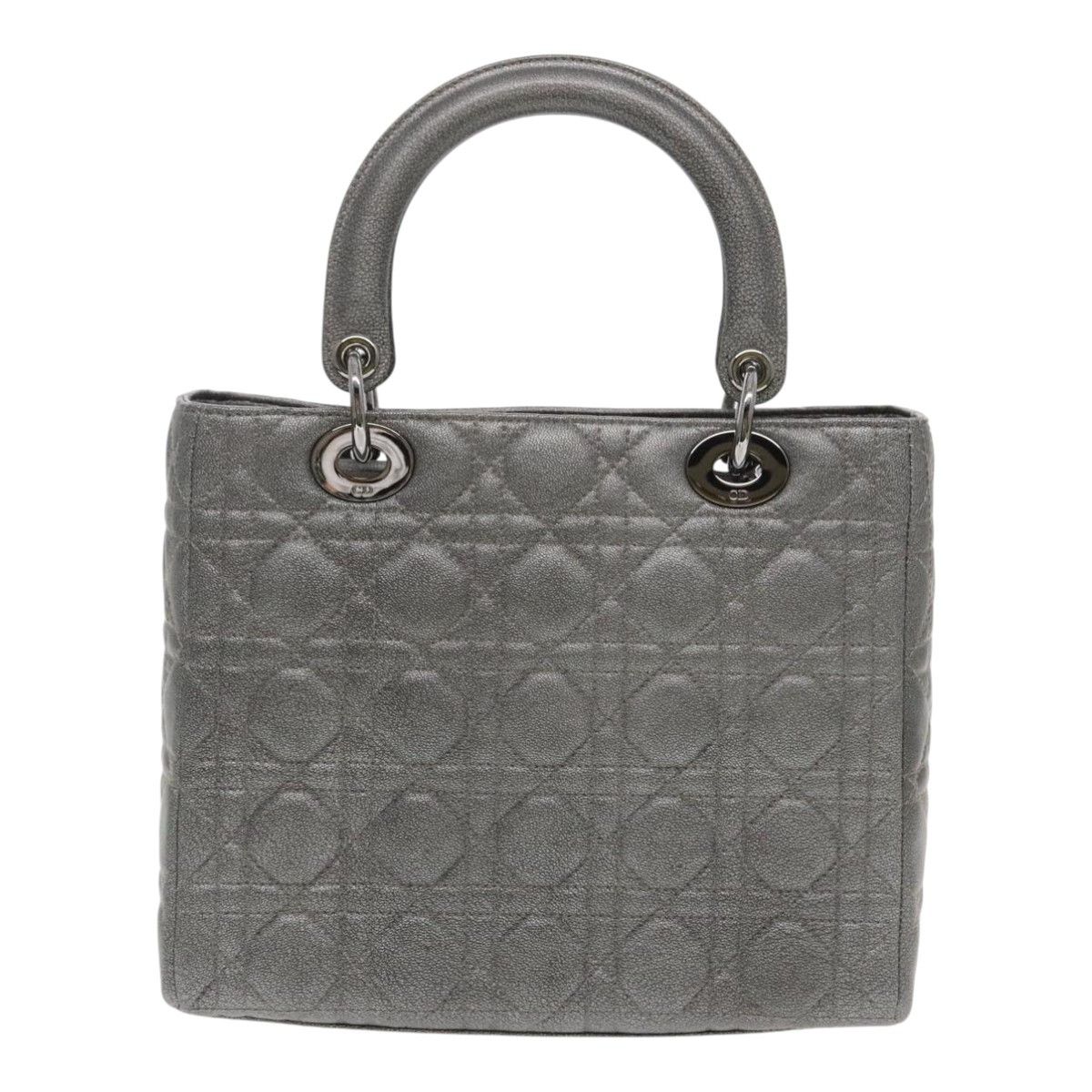 Dior Lady Silver Leather Handbag (Pre-Owned) Size ONE SIZE - 2 Thumbnail