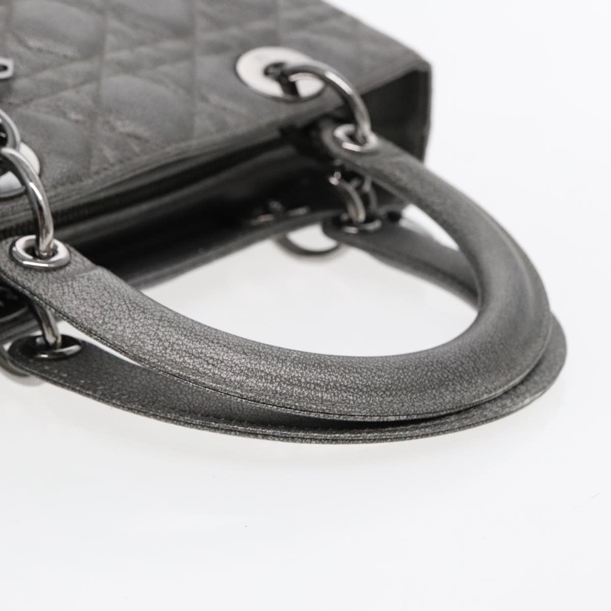 Dior Lady Silver Leather Handbag (Pre-Owned) Size ONE SIZE - 5 Thumbnail