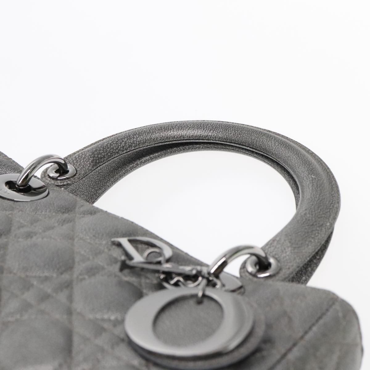 Dior Lady Silver Leather Handbag (Pre-Owned) Size ONE SIZE - 11 Thumbnail