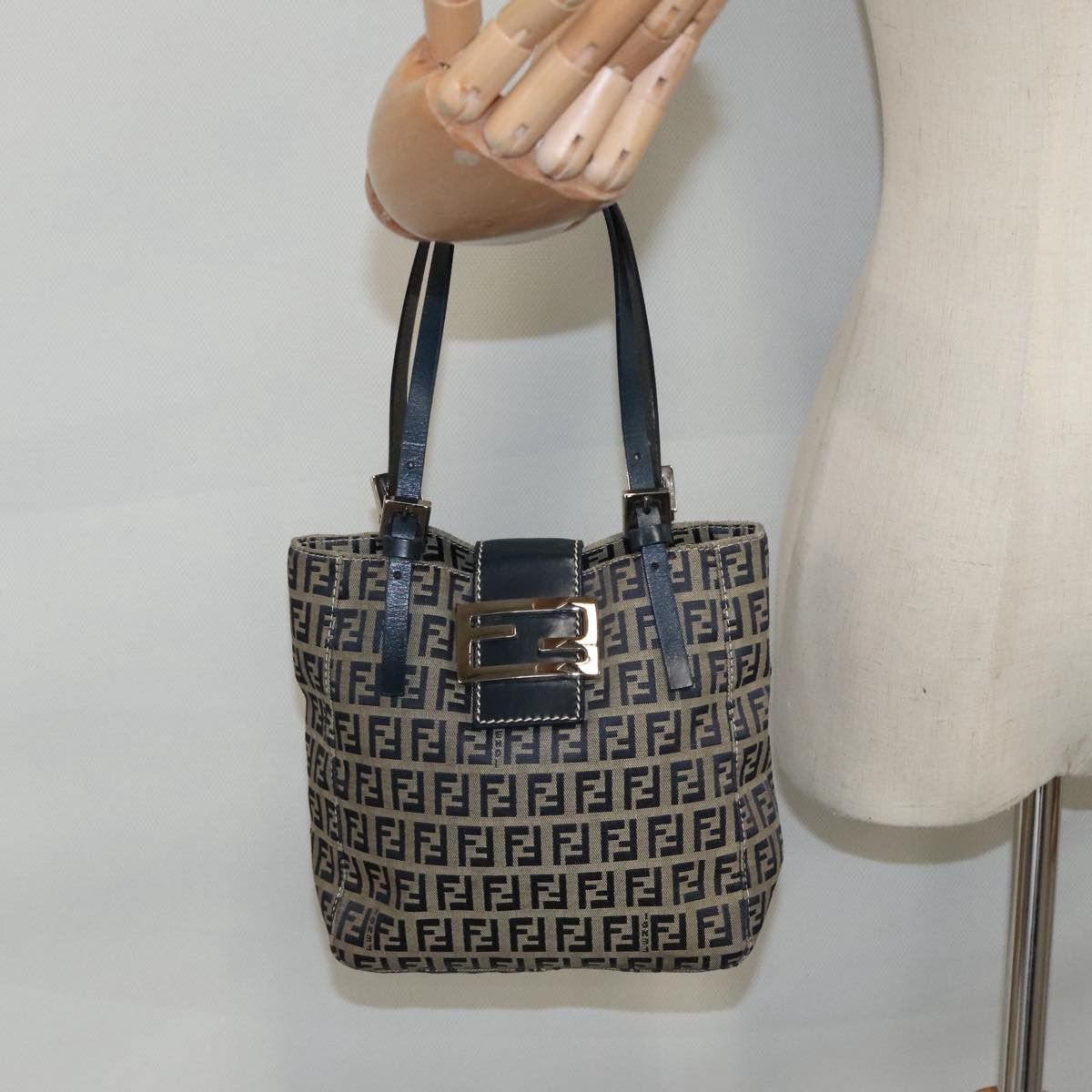 Fendi Navy Canvas Tote Bag (Pre-Owned) Size ONE SIZE - 13 Thumbnail