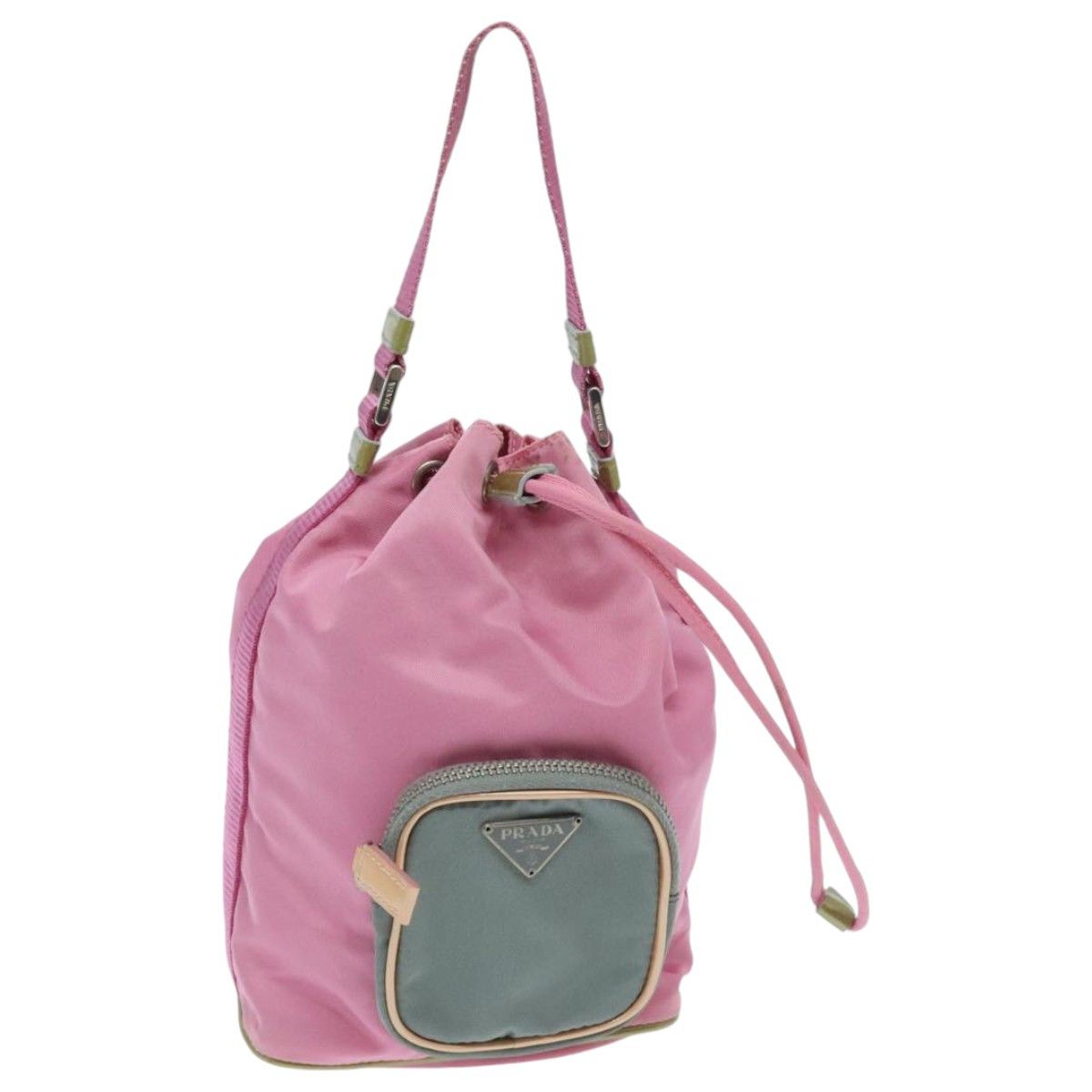 Prada Triangle Logo Pink Synthetic Handbag (Pre-Owned) Size ONE SIZE - 16 Thumbnail