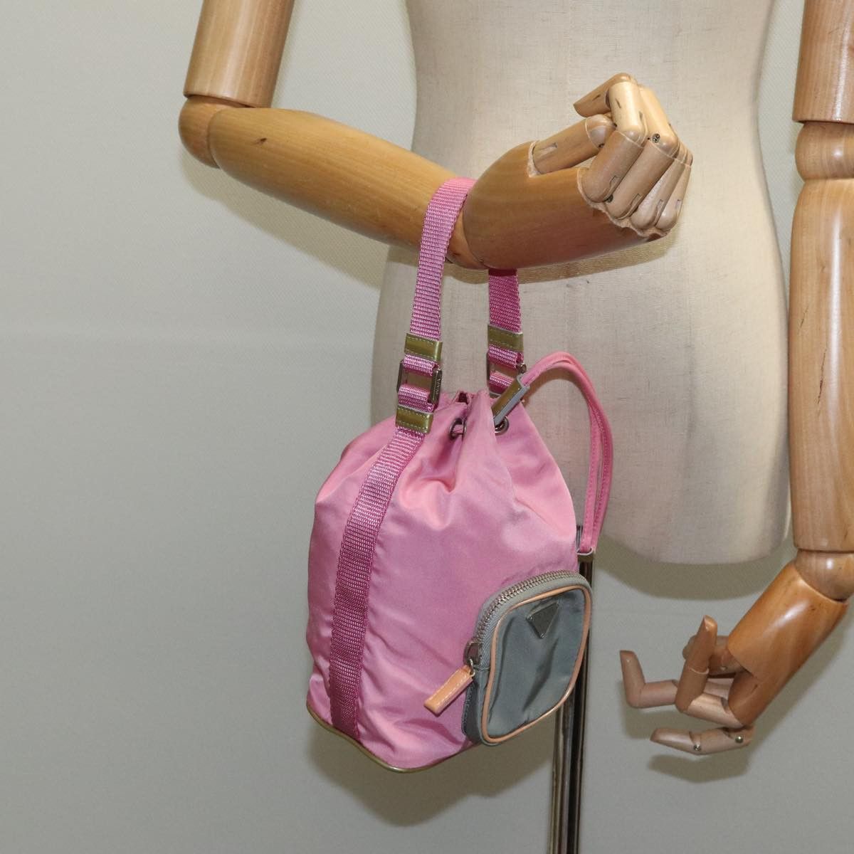 Prada Triangle Logo Pink Synthetic Handbag (Pre-Owned) Size ONE SIZE - 15 Thumbnail