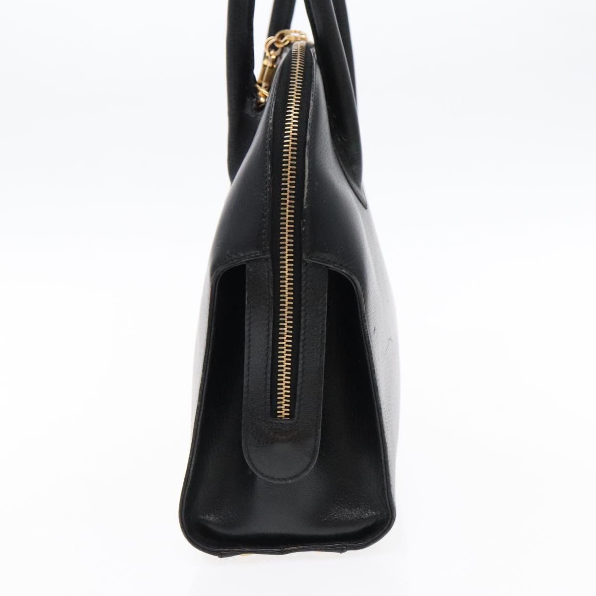 Salvatore Ferragamo Gancini Black Leather Handbag (Pre-Owned) Size ONE SIZE - 4 Thumbnail