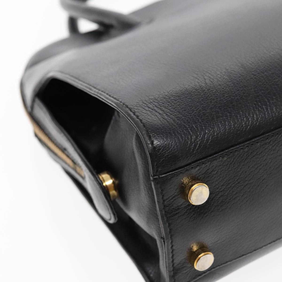 Salvatore Ferragamo Gancini Black Leather Handbag (Pre-Owned) Size ONE SIZE - 7 Thumbnail