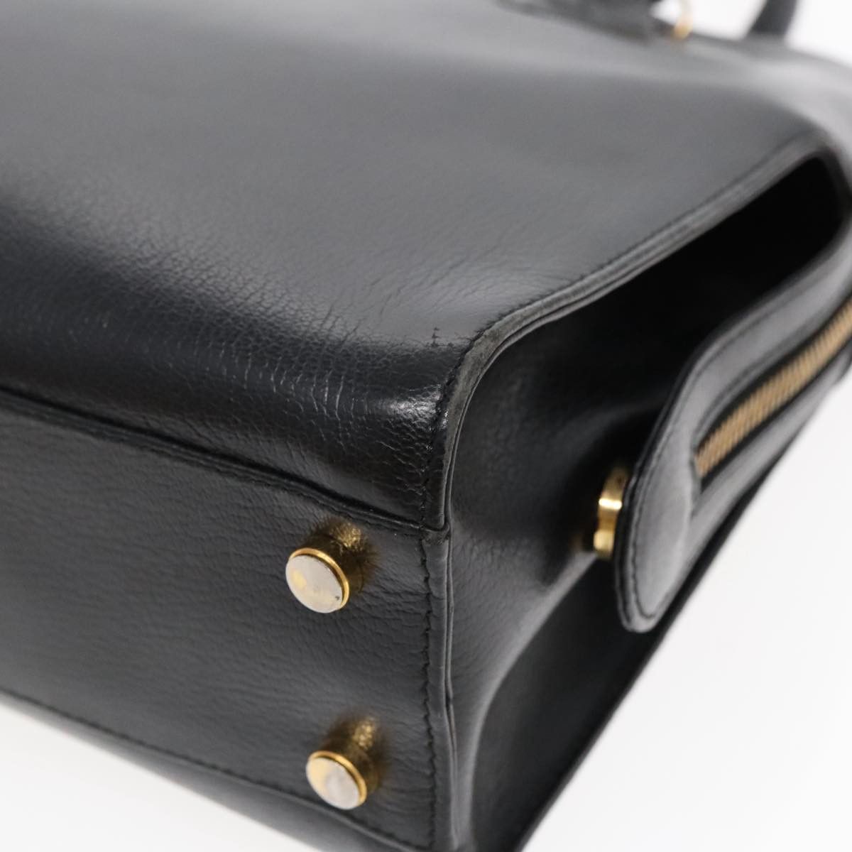Salvatore Ferragamo Gancini Black Leather Handbag (Pre-Owned) Size ONE SIZE - 6 Thumbnail