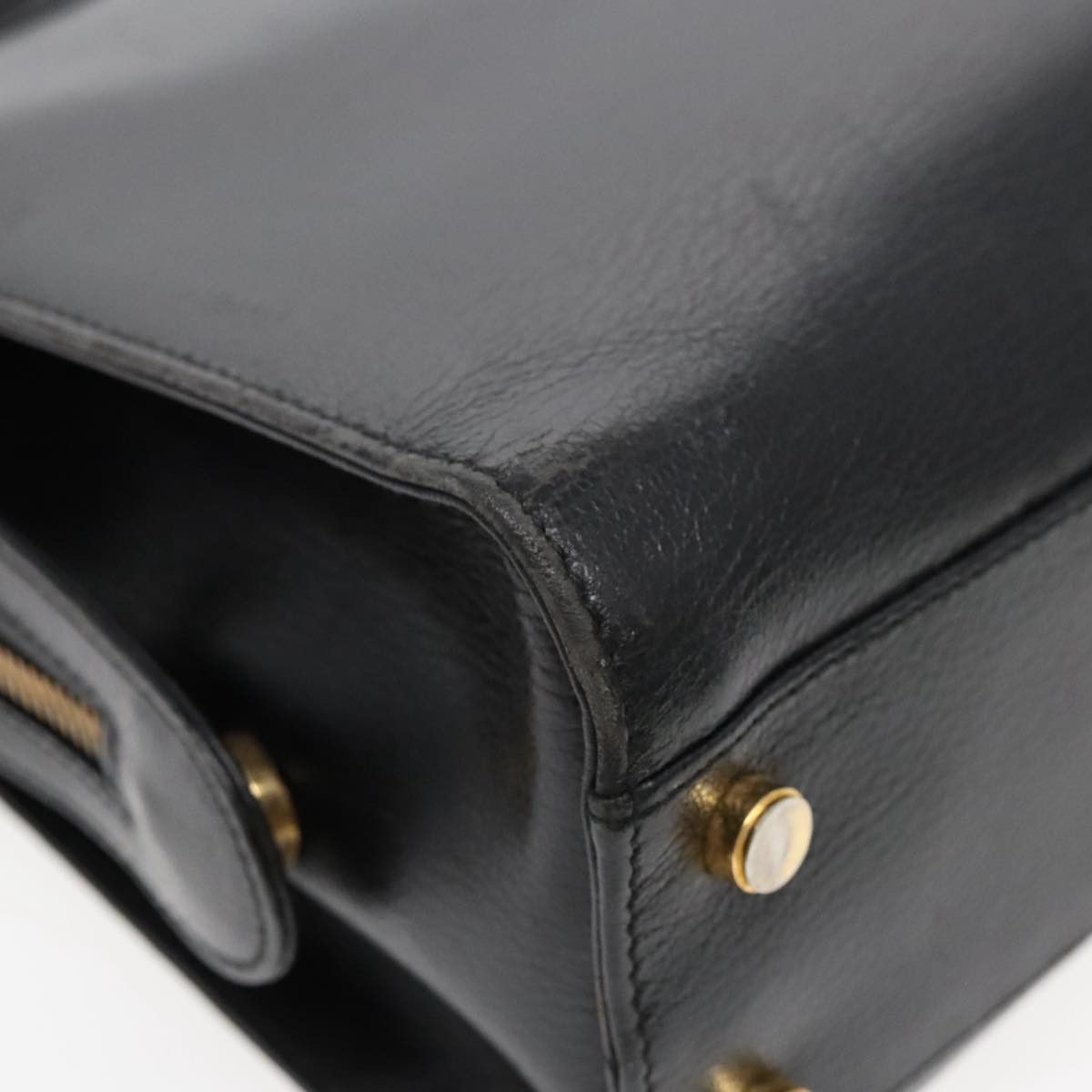 Salvatore Ferragamo Gancini Black Leather Handbag (Pre-Owned) Size ONE SIZE - 9 Thumbnail
