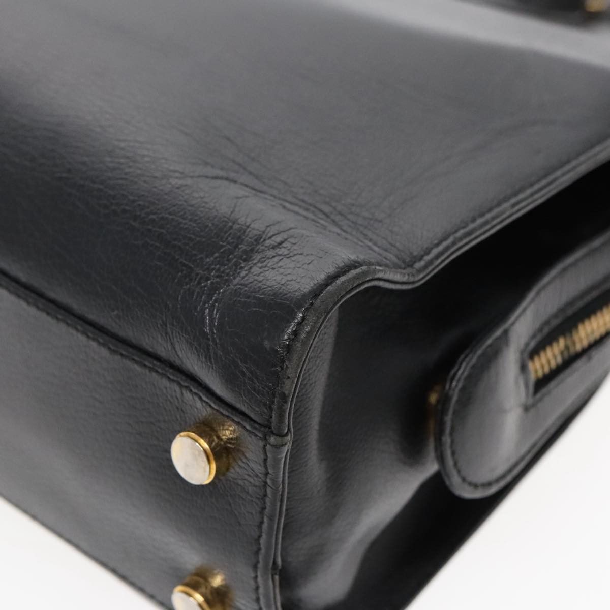Salvatore Ferragamo Gancini Black Leather Handbag (Pre-Owned) Size ONE SIZE - 8 Thumbnail