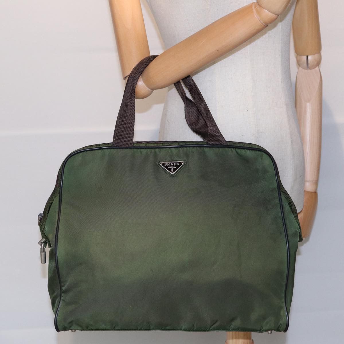 Prada Tessuto Khaki Synthetic Handbag (Pre-Owned) Size ONE SIZE - 11 Thumbnail