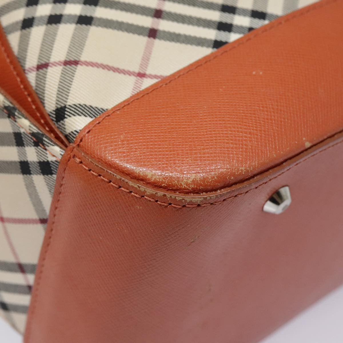 Burberry Nova Check Orange Canvas Shoulder Bag (Pre-Owned) Size ONE SIZE - 8 Thumbnail
