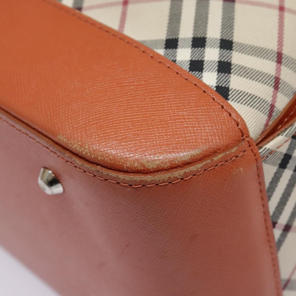 Burberry Nova Check Orange Canvas Shoulder Bag (Pre-Owned) Size ONE SIZE - 9 Thumbnail