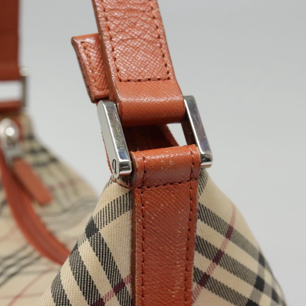 Burberry Nova Check Orange Canvas Shoulder Bag (Pre-Owned) Size ONE SIZE - 12 Thumbnail