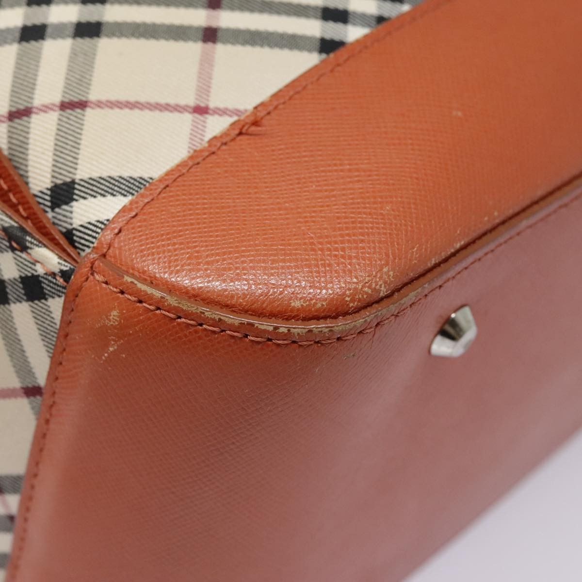 Burberry Nova Check Orange Canvas Shoulder Bag (Pre-Owned) Size ONE SIZE - 10 Thumbnail