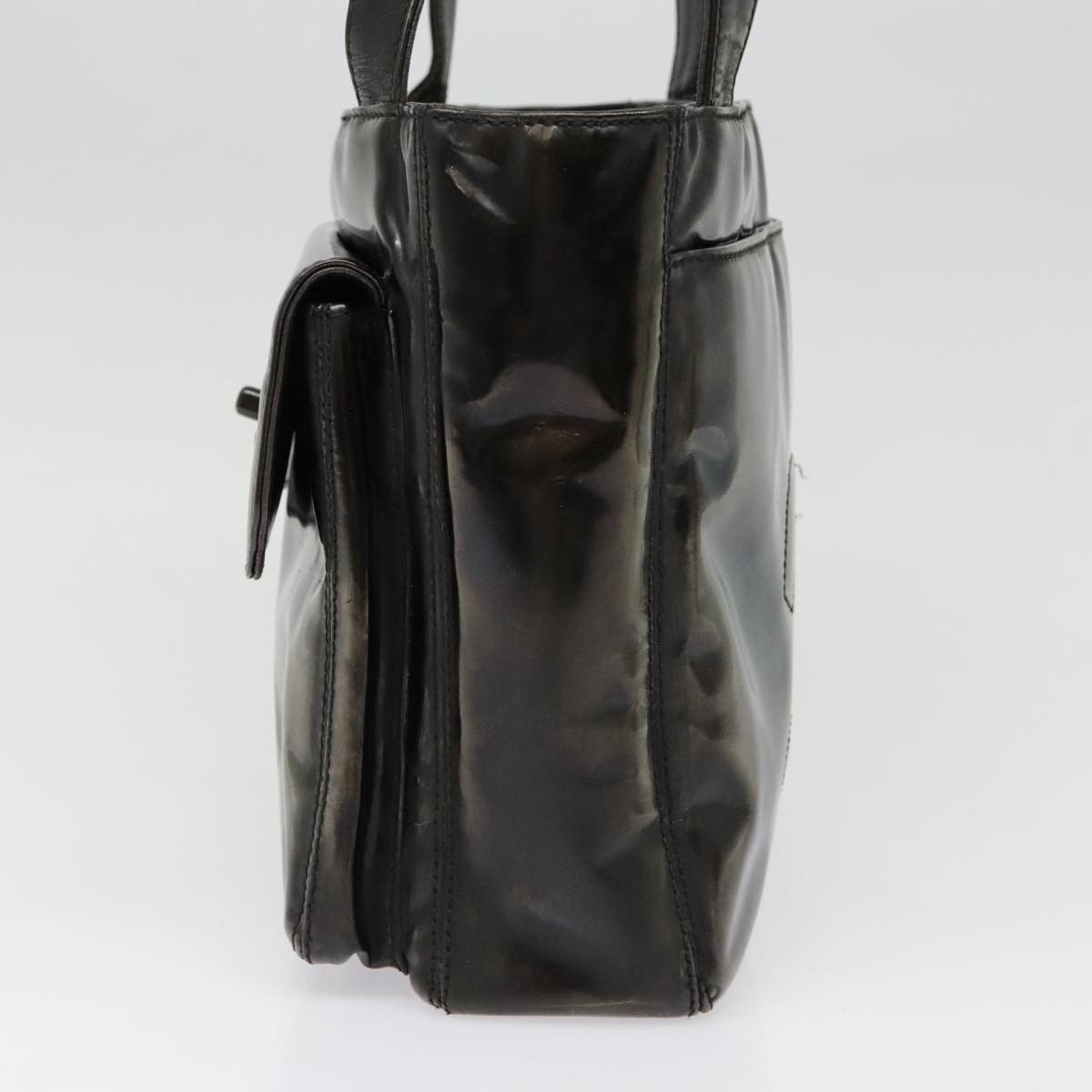 Chanel Coco Mark Black Patent Leather Tote Bag (Pre-Owned) Size ONE SIZE - 3 Thumbnail