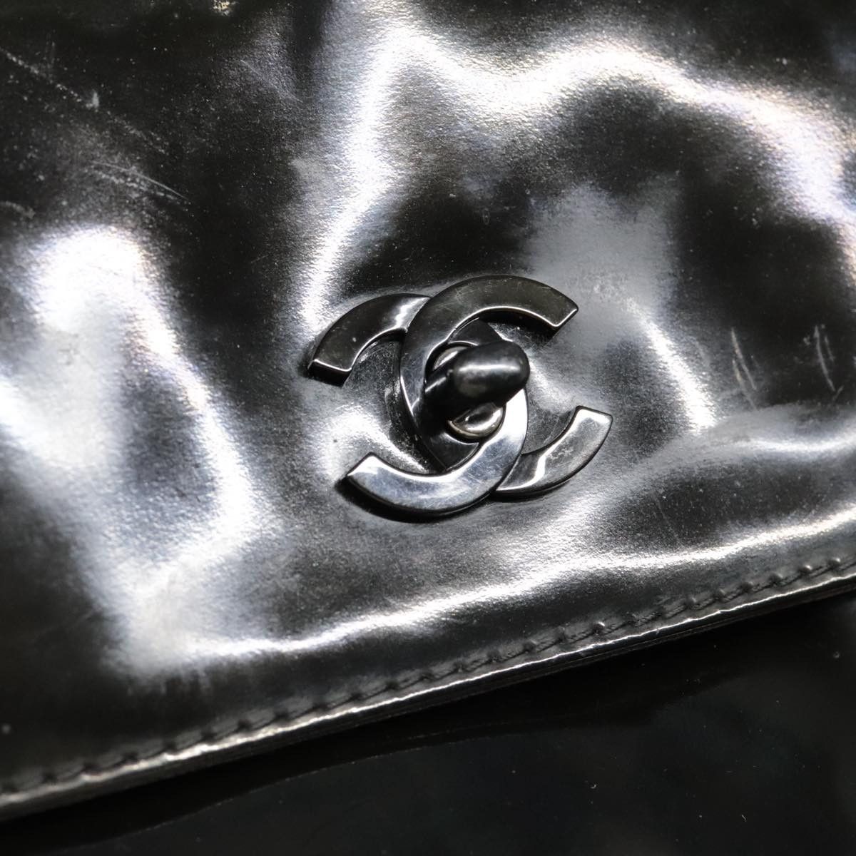 Chanel Coco Mark Black Patent Leather Tote Bag (Pre-Owned) Size ONE SIZE - 12 Thumbnail