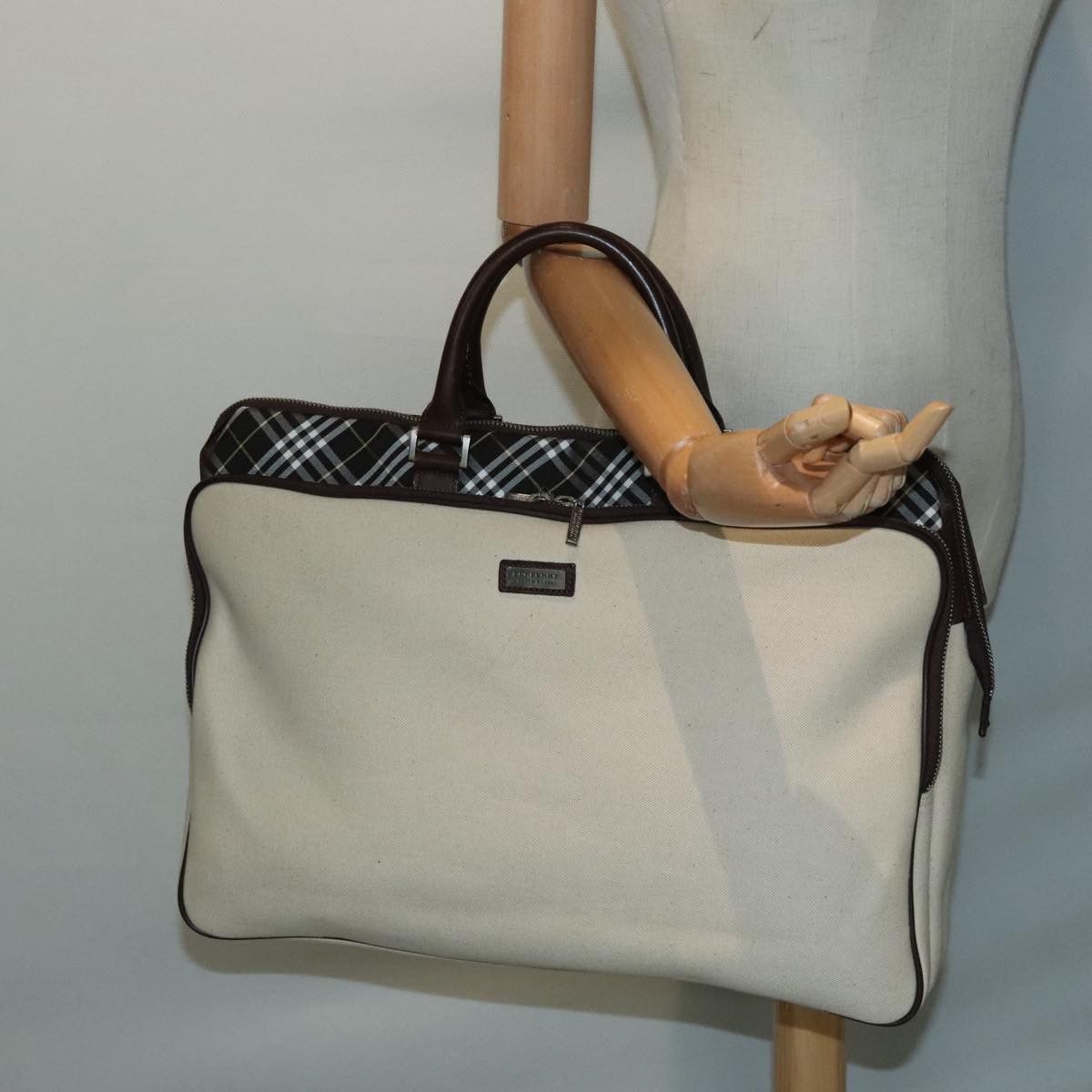 Burberry Nova Check Beige Canvas Handbag (Pre-Owned) Size ONE SIZE - 16 Thumbnail