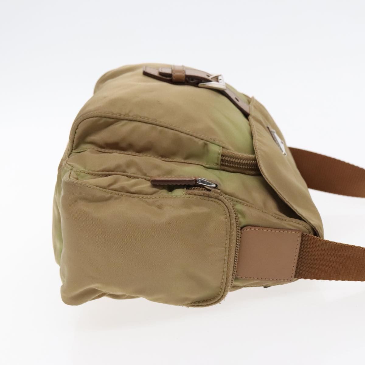 Prada Tessuto Khaki Canvas Shoulder Bag (Pre-Owned) Size ONE SIZE - 3 Thumbnail