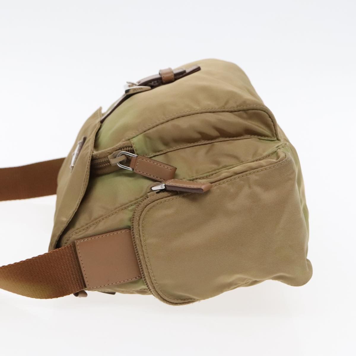Prada Tessuto Khaki Canvas Shoulder Bag (Pre-Owned) Size ONE SIZE - 4 Thumbnail