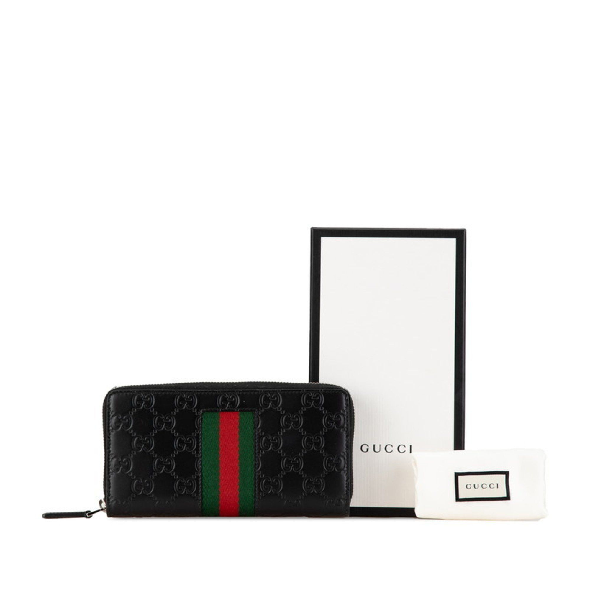Gucci Gucci Guccissima Sherry Line Round Long Wallet 408831 Black Leather Men's GUCCI Size ONE SIZE - 8 Thumbnail