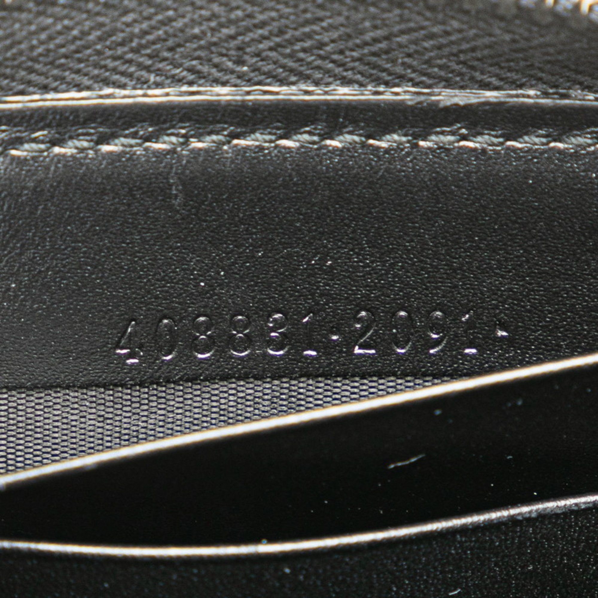 Gucci Gucci Guccissima Sherry Line Round Long Wallet 408831 Black Leather Men's GUCCI Size ONE SIZE - 7 Thumbnail