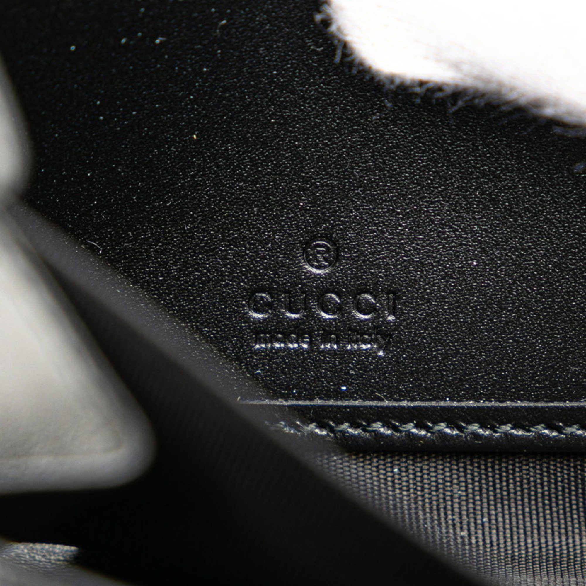 Gucci Gucci Guccissima Sherry Line Round Long Wallet 408831 Black Leather Men's GUCCI Size ONE SIZE - 6 Thumbnail