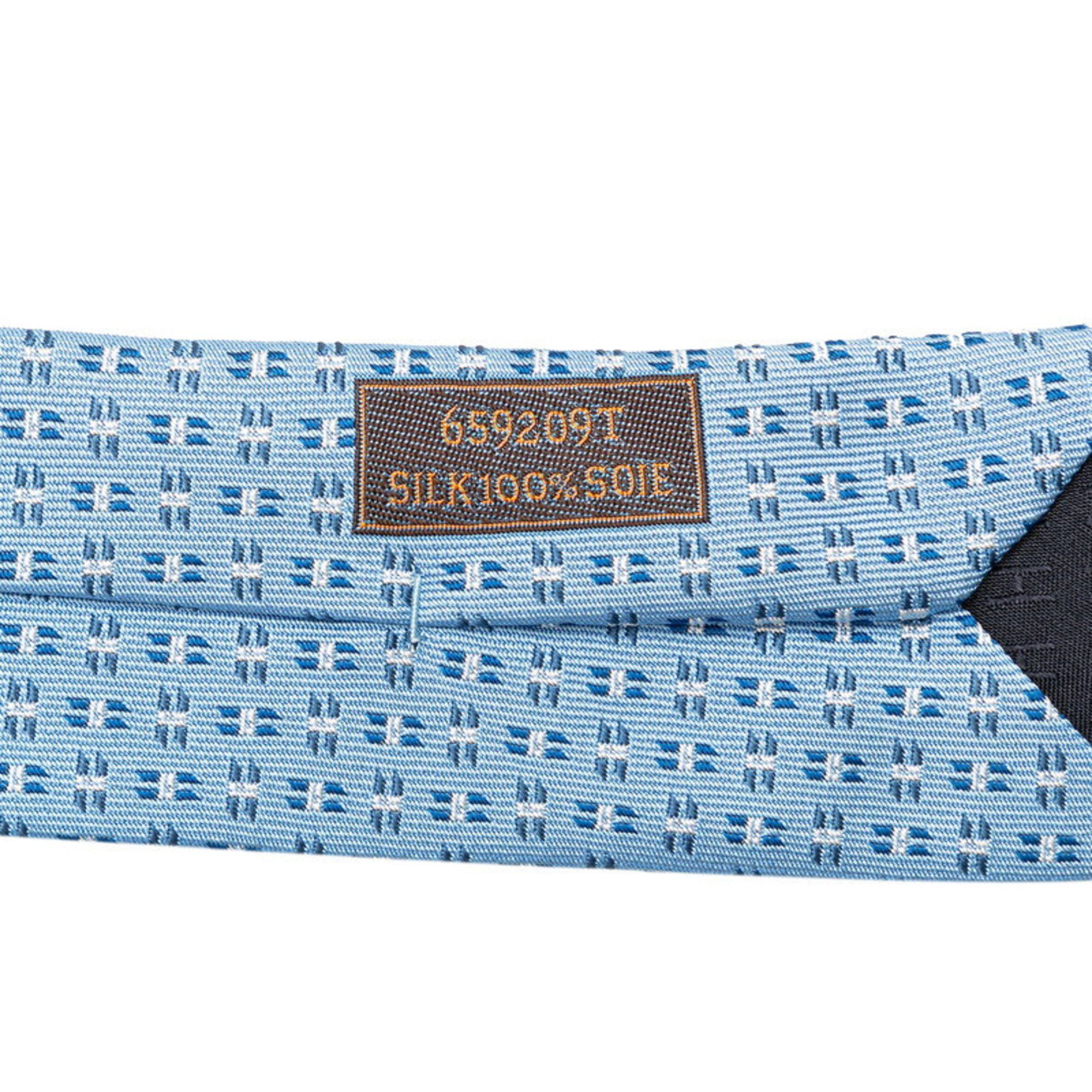 Hermes Hermes tie light blue white silk men's HERMES Size ONE SIZE - 3 Thumbnail