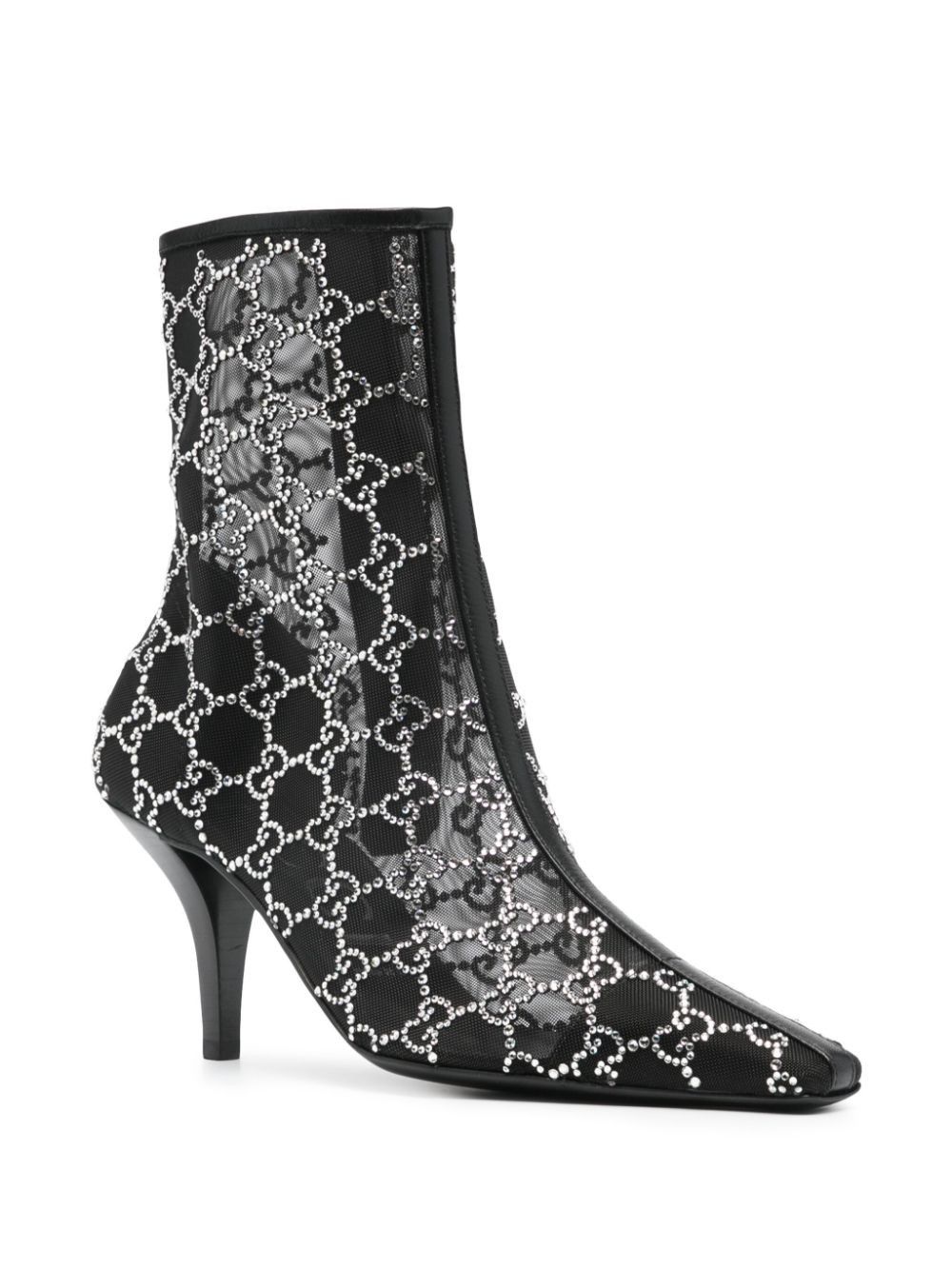 Gucci $3.8k VALUE 85mm GG-motif crystals ankle boots Size US 12 / IT 42 - 2 Thumbnail